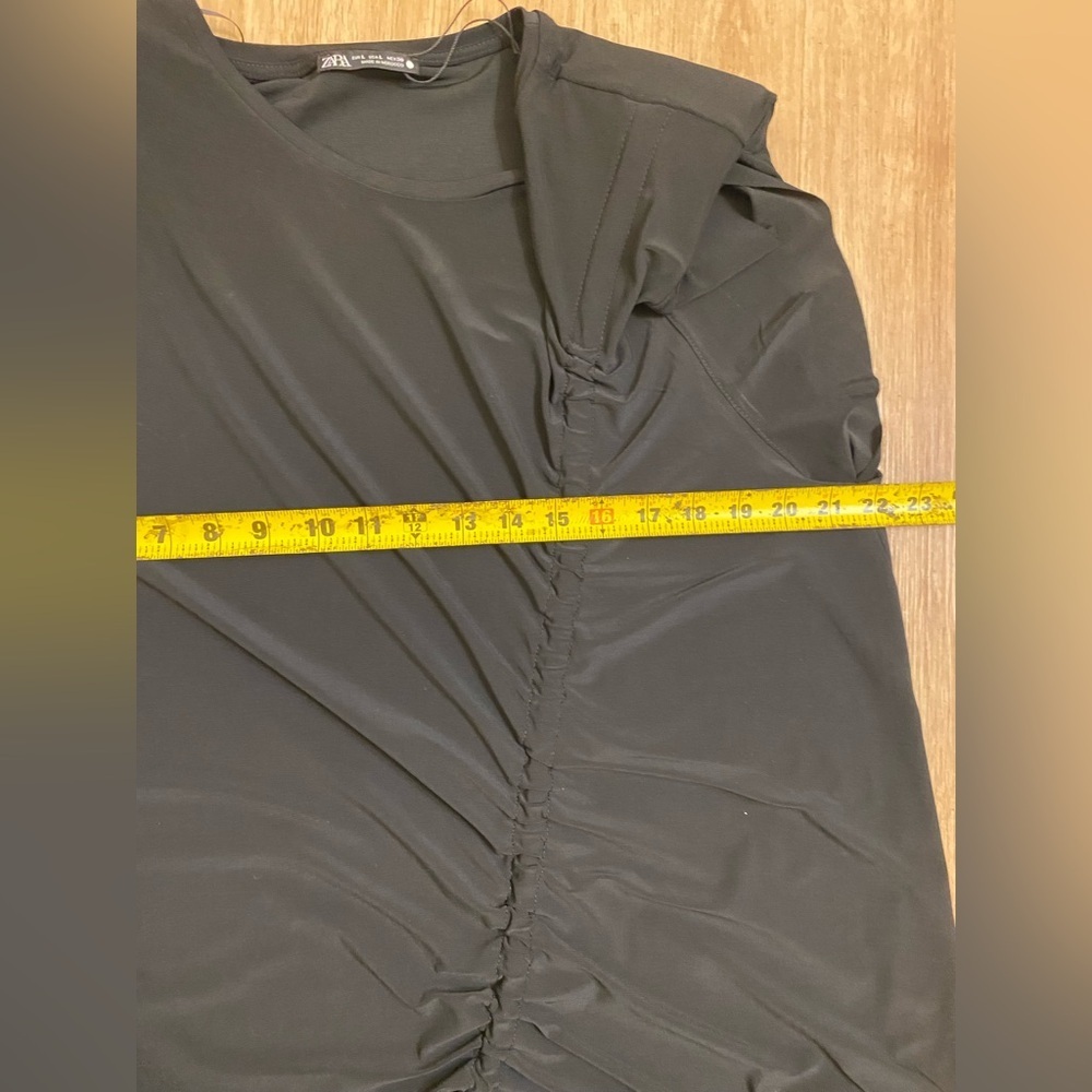 Zara Black Sleeveless Ruched Drape Top - Picture 5 of 5